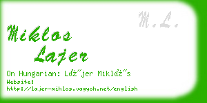 miklos lajer business card